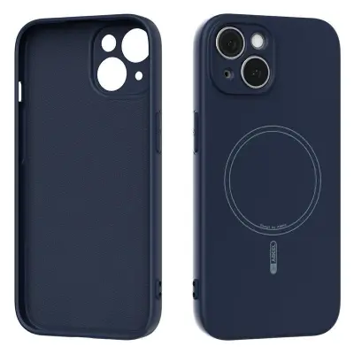 ABEEL Mobilskal till iPhone 14 MagSafe Kompatibel Blå Silikon