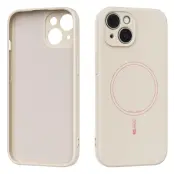 ABEEL Mobilskal till iPhone 14 MagSafe Kompatibelt Silikon Beige