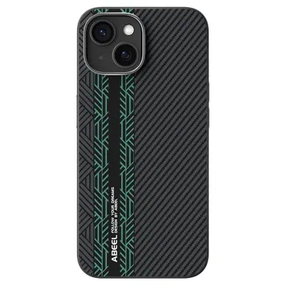 ABEEL Mobilskal till iPhone 14 PC TPU Aluminium PU Läder MagSafe - Textur 2