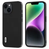 ABEEL iPhone 14 Skal Texturerat PU Läder TPU Stöttålig Svart