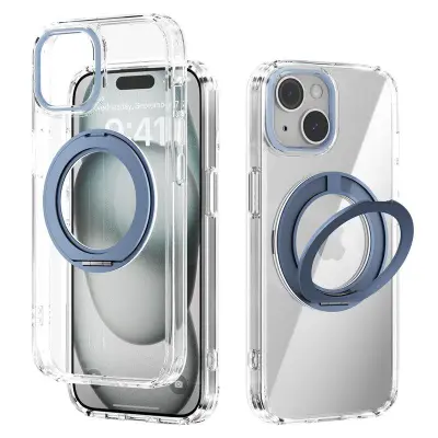 ABEEL Q-LUCK Mobilskal till iPhone 14 Magnetiskt Kickstand Stöttålig Blå