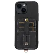 ABEEL Style 02 Mobilskal till iPhone 14 Läder TPU+PC Svart