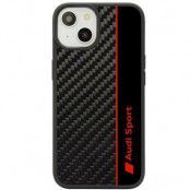 Audi iPhone 14 Mobilskal Carbon Fiber Stripe - Svart