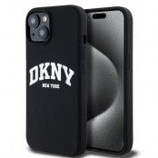 DKNY iPhone 14/15/13 Mobilskal MagSafe Silikon Vit Logo - Svart