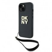 DKNY iPhone 14/15/13 Mobilskal Wrist Strap Stock Logo - Svart