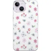 Mobilskal till Apple iPhone 14 med Blommor och fjärillar