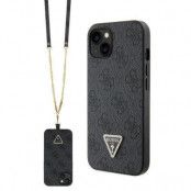 Guess iPhone 14 Mobilskal Crossbody Metall Logo - Svart