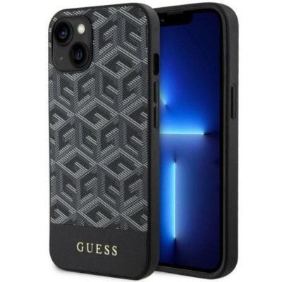 Guess iPhone 14 Mobilskal MagSafe GCube Stripes - Svart