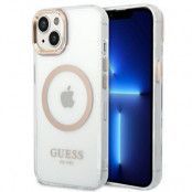 GUESS iPhone 14 Skal Magsafe Metal Outline - Guld