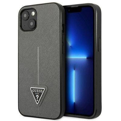 GUESS iPhone 14 Skal Saffiano Triangle Logo - Silver