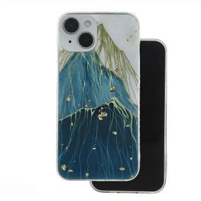 iPhone 14 Mobilskal Guld Glam - Mountain