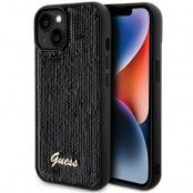 iPhone 14 Skal Sequin Script Metall Svart