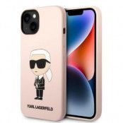 Karl Lagerfeld iPhone 14 Skal Magsafe Silicone Ikonik - Rosa