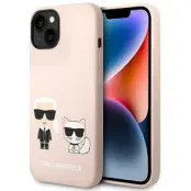 Karl Lagerfeld iPhone 14 Skal Magsafe Silicone Karl&Choupette - Ljusrosa