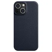 MELKCO iPhone 14 Fodral Äkta Läder + PC MagSafe - Mörkblå