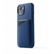Mujjo iPhone 14 Skal Korthållare Full Läder - Monacoblå