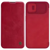 Nillkin iPhone 14 Plus Plånboksfodral QinPro Läder - Röd
