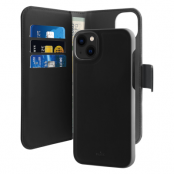 Puro iPhone 14 Plånboksfodral Detachable Läder - Svart