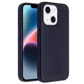 QIALINO iPhone 14 Mobilskal MagSafe Äkta Läder - Marinblå