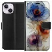 Silkesblommor plånboksfodral till Apple iPhone 14