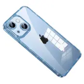 SULADA Mobilskal till iPhone 14 i Härdat Glas + TPU, Blå Glitter