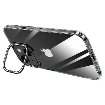 SULADA Mobilskal till iPhone 14 Kamera Kickstand Stötsäker TPU+PC Klar - Svart