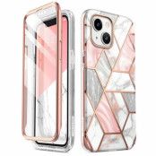 SupCase iPhone 14 Skal Cosmo - Marmor Rosa