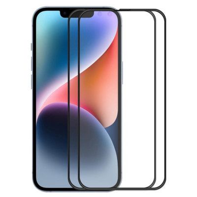 [2-PACK] iPhone 15 Plus Härdat Glas Skärmskydd - Svart