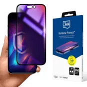 3MK iPhone 15 Plus härdat glas Skärmskydd Rainbow Privacy
