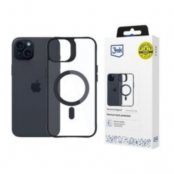 3MK iPhone 15 Plus Mobilskal MagSafe Satin Armor - Svart
