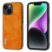 ABEEL iPhone 15 Plus Fodral Litchi Textur Orange