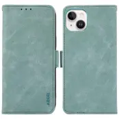 ABEEL iPhone 15 Plus Plånboksfodral Konstläder med RFID-Skydd - Blå