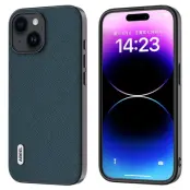 ABEEL iPhone 15 Plus Mobilskal Äkta Läder Litchi - Grön