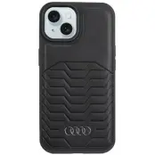 Audi iPhone 15 Plus Mobilskal Magsafe Synthetic Läder - Svart