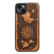 Bewood iPhone 15 Plus Mobilskal Compass Rose Merbau