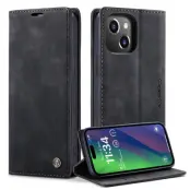 CASEME 013 iPhone 15 Plus Plånboksfodral Konstläder Ställ - Svart
