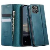 CASEME 033 iPhone 15 Plus Fodral RFID-Skydd Konstläder Grön