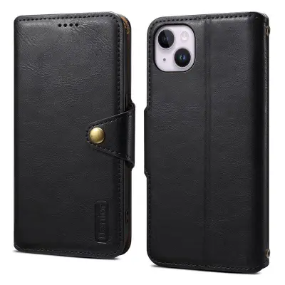 DENIOR iPhone 15 Plus Plånboksfodral i Konstläder med - Svart