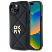 DKNY iPhone 15 Plus Mobilskal Quilted Stack Logo - Svart