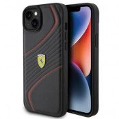 Ferrari iPhone 15 Plus Mobilskal Twist Metal Logo - Svart