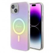 Guess iPhone 15 Plus Mobilskal Magsafe IML Iridescent - Rosa