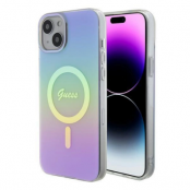 Guess iPhone 15 Pro Mobilskal Magsafe IML Iridescent - Turquoise