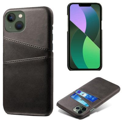 iPhone 15 Plus Mobilskal Korthållare PU-Läder - Svart