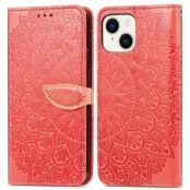 iPhone 15 Plus Plånboksfodral - Mörkröd
