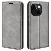iPhone 15 Plus Plånboksfodral Stöttåligt - Grå