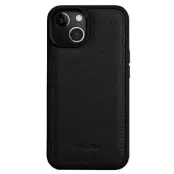 MELKCO iPhone 15 Plus Fodral Äkta Läder + PC Baksida Svart