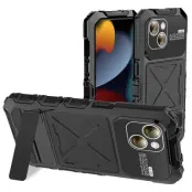 R-JUST iPhone 15 Plus Mobilskal Shockproof Silikon + Metall Svart