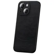 SULADA iPhone 15 Plus Skal PU Läder Coated PC+TPU Svart