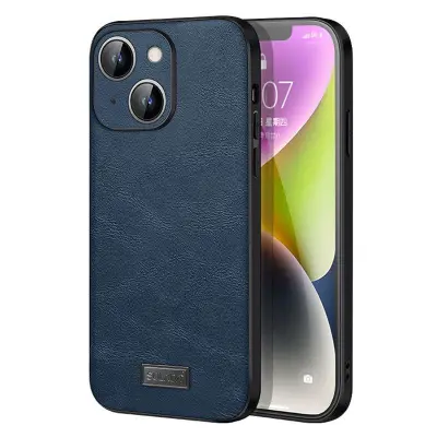 SULADA iPhone 15 Plus Skal PU Läder TPU PC Anti-drop Blå