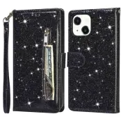 Trolsk Glitter Wallet (iPhone 15 Plus) - Svart